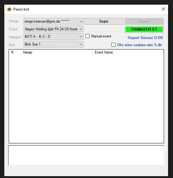 PassoLig’den bilet alamama sebebiniz GFB Mİ, yoksa PassoLig’in önünde geçemediği bot yazılımları mı?

Gelin size kısaca anlatayım; birçok forum grubunda araştırarak çok basit şekilde erişebileceğiniz PassoLig bilet çekme botları, pahada çok yüksek ama işlevde oldukça basit bir