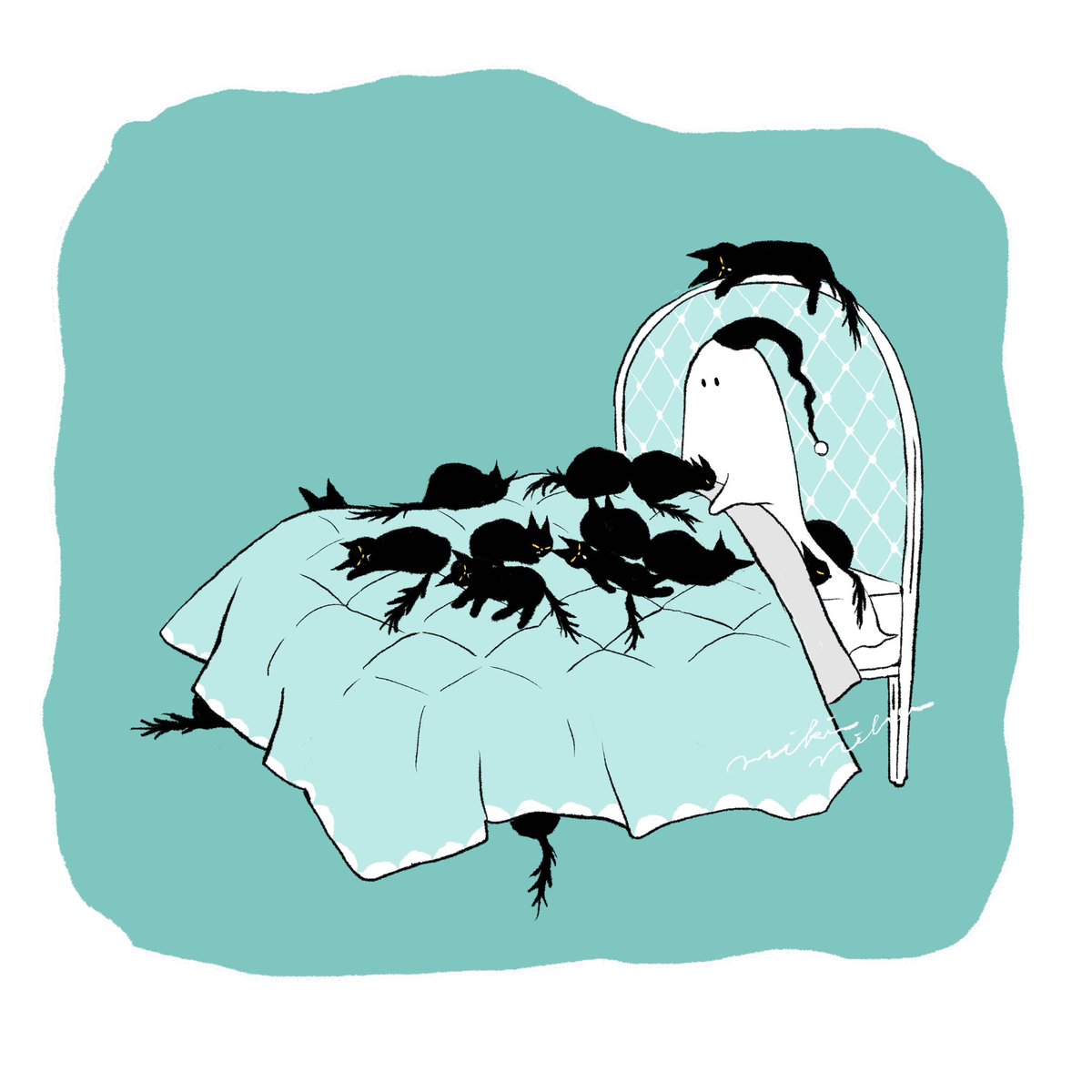 👻🐈‍⬛🐈‍⬛🐈‍⬛

#ねこに好かれるおばけ
#Halloween2025