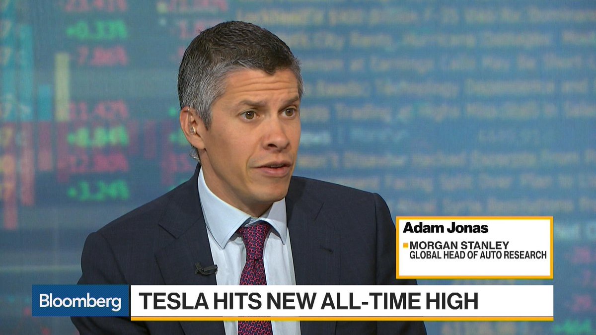 🚨 모건스탠리의 애널리스트 애덤 조나스가 테슬라( $TSLA)의 목표주가를 기존 410달러에서 800달러로 상향하고, 매수(BUY)  의견을 유지했습니다 💥 이는 현재까지 발표된 가장 높은 목표주가입니다 🔥