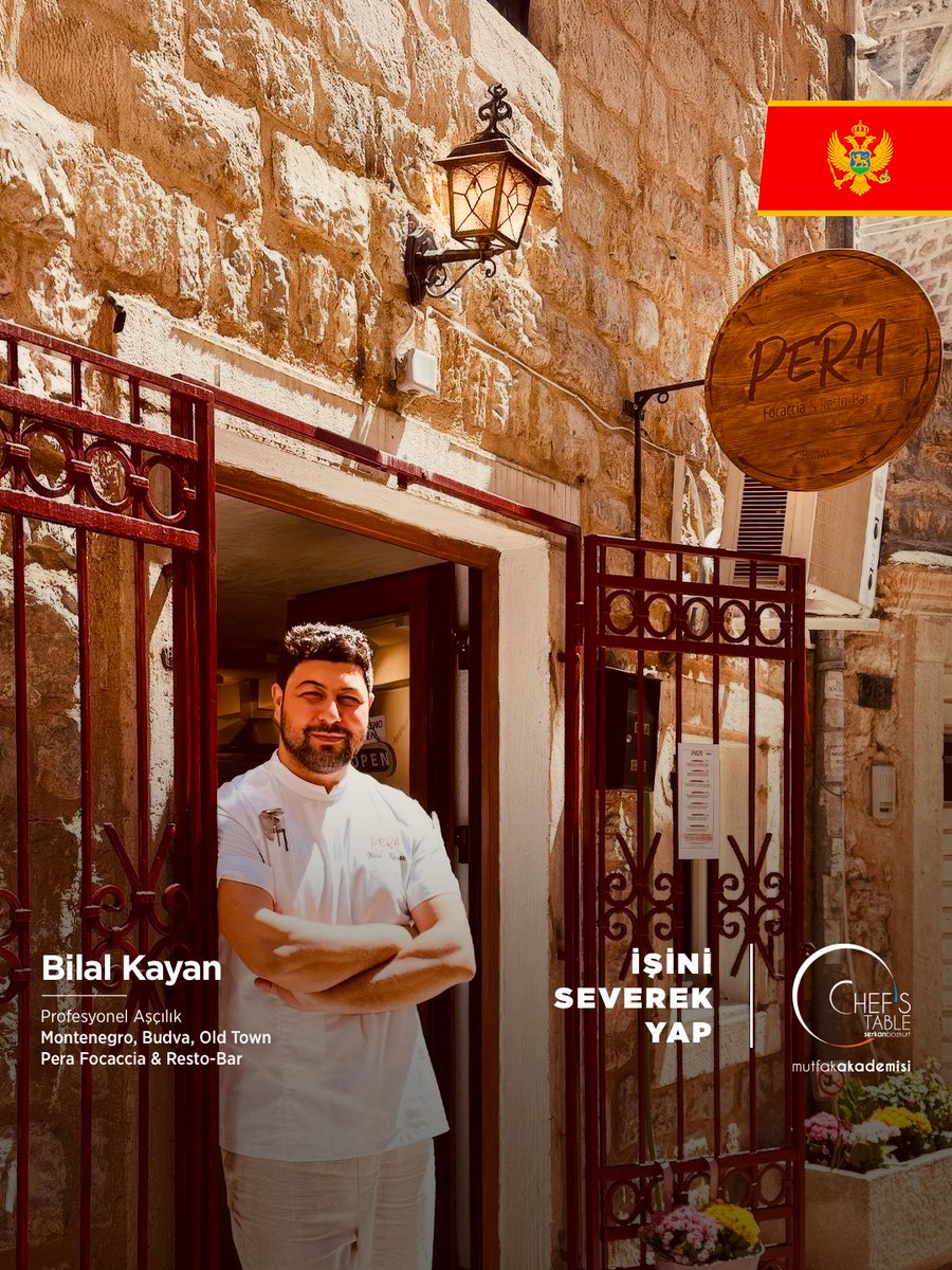 ChefsTableMutAk's tweet image. Profesyonel Aşçılık Eğitimi mezunlarımızdan Bilal Kayan, Pera Focaccia &amp;amp; Resto-Bar işletmesini Montenegro, Budva, Old Town’da açmıştır. Sevgili Bilal Kayan’a kariyerinde bol şans ve başarılar diliyoruz. Yolu açık olsun.

#chefstablemutfakakademisi #profesyonelaşçılıkeğitimi