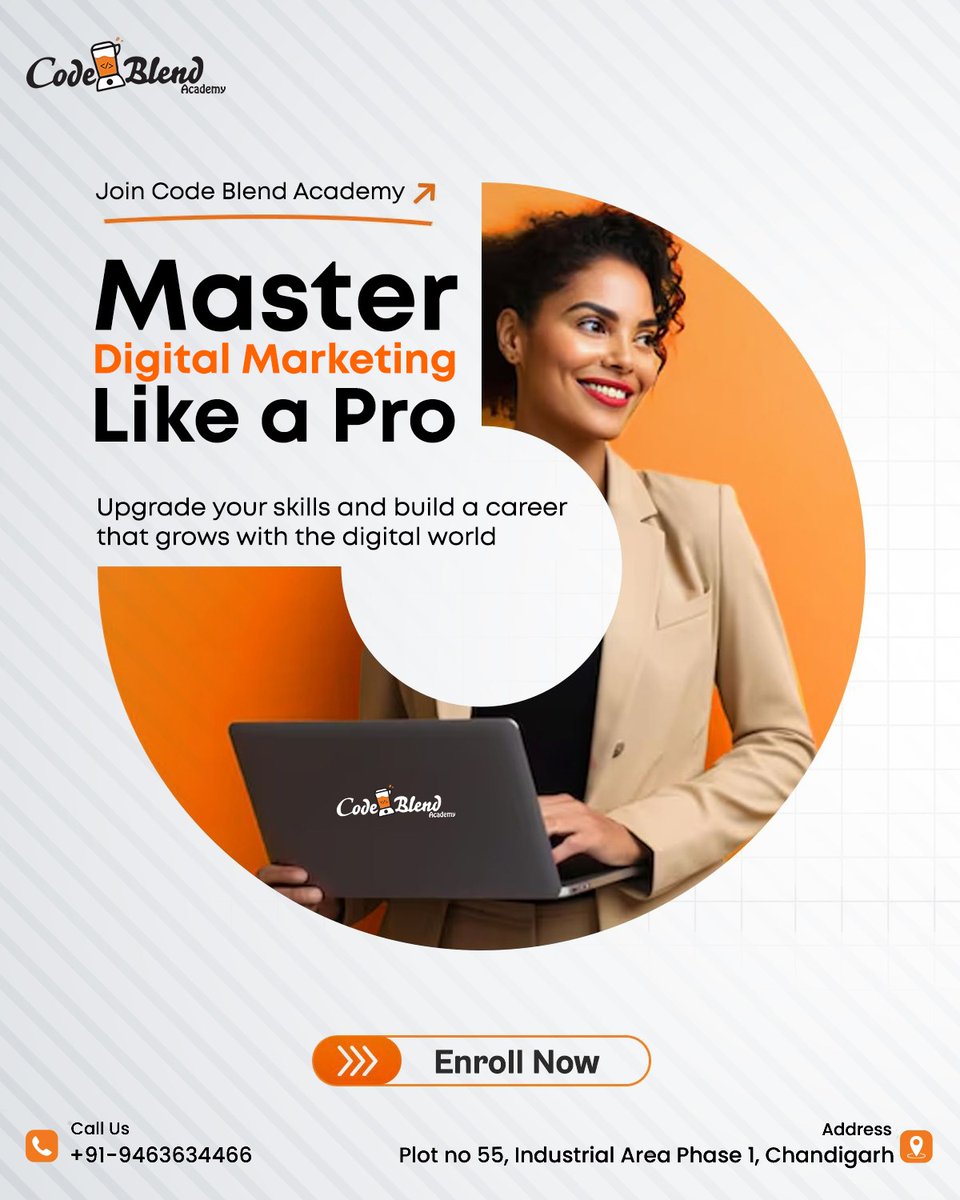 CodeblendA's tweet image. Ready to build a career in the world of Digital Marketing?
Join Code Blend Academy and learn from industry experts to master the latest strategies, tools, and trends.
Upgrade your skills, boost your career, and become a Digital Marketing Pro!

👉 Enroll Now!
