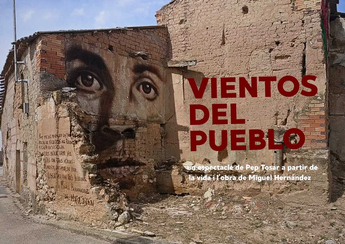 TEATRECBS's tweet image. ✒️"Aquí tengo una voz enardecida, aquí tengo un vida combatida y airada, aquí tengo un rumor, aquí tengo una vida.»
📅Un 30 d'octubre de 1910 naixia el poeta #miguelhernandez. El recordarem el 20/12 a l'espectacle de Pep Tosar, Vientos del Pueblo.

teatredelloret.cat/programacio/te…