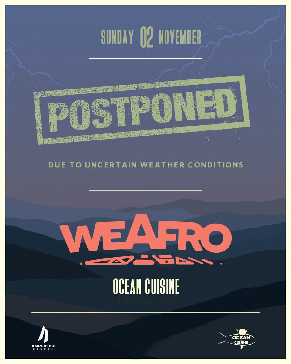 we_afro's tweet image. 🚨🚨🚨🚨🚨🚨🚨🚨🚨🚨

Due to uncertain weather conditions, weHave decided to postpone our gathering on Sunday to a date to be communicated soon. weGreatly apologize to our followers for ruining your Sunday plans 

#weAFRO
