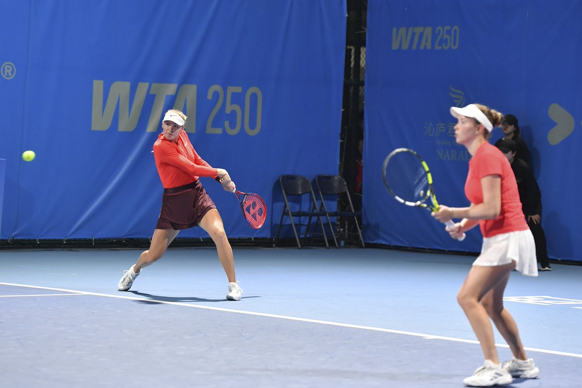 WTAJiangxiOpen's tweet photo. Grind it out⚔️

Quinn Gleason/Elena Pridankina fights back from one set down to edge past Alina Korneeva &amp; Dominika Salkova 6-7(3), 7-5, 14-12, booking their spot in the final.

#JiangxiOpen https://t.co/6BZ15wpi1N