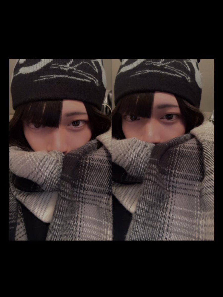 マフラーとビーニーめっちゃ盛れる✨