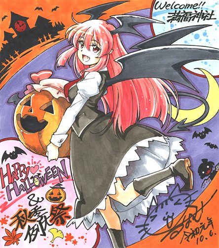 🦇✨️🎃Happy Halloween🎃✨️🦇
本日の第二弾。前にイベント用に描いた色紙です😉

#ハロウィン