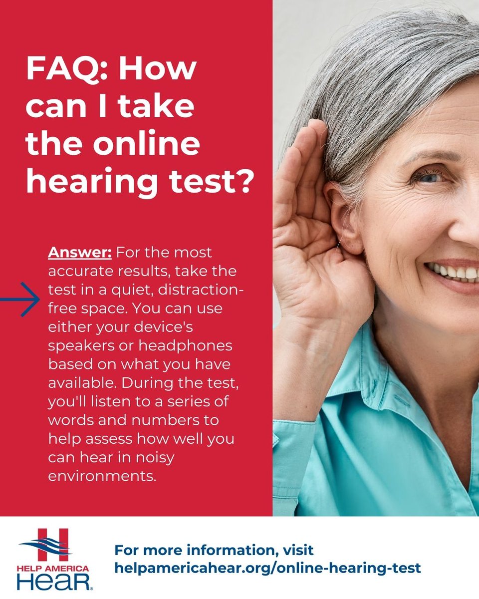 HelpAmericaHear's tweet image. 💙 Got questions? We’ve got answers!

🎧 Take the Help America Hear online hearing test today:

✅ Fast, easy &amp;amp; your first step to better hearing!

👉 helpamericahear.org
#HelpAmericaHear #hearingloss #hearingcare #hearingawareness