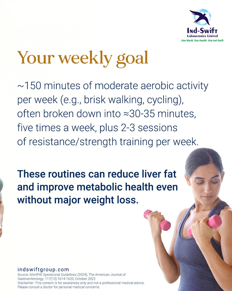 indswiftlabs's tweet image. Regular exercise is one of the most effective ways to protect your liver.

🌐 Visit us: indswiftgroup.com
📌 Follow us: Facebook | LinkedIn | Twitter | Instagram

#LiverHealth #FattyLiverAwareness #ExerciseForHealth #IndSwiftGroup #IndSwiftLabs #OneWorldOneHealth