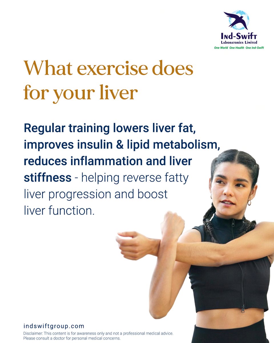 indswiftlabs's tweet image. Regular exercise is one of the most effective ways to protect your liver.

🌐 Visit us: indswiftgroup.com
📌 Follow us: Facebook | LinkedIn | Twitter | Instagram

#LiverHealth #FattyLiverAwareness #ExerciseForHealth #IndSwiftGroup #IndSwiftLabs #OneWorldOneHealth