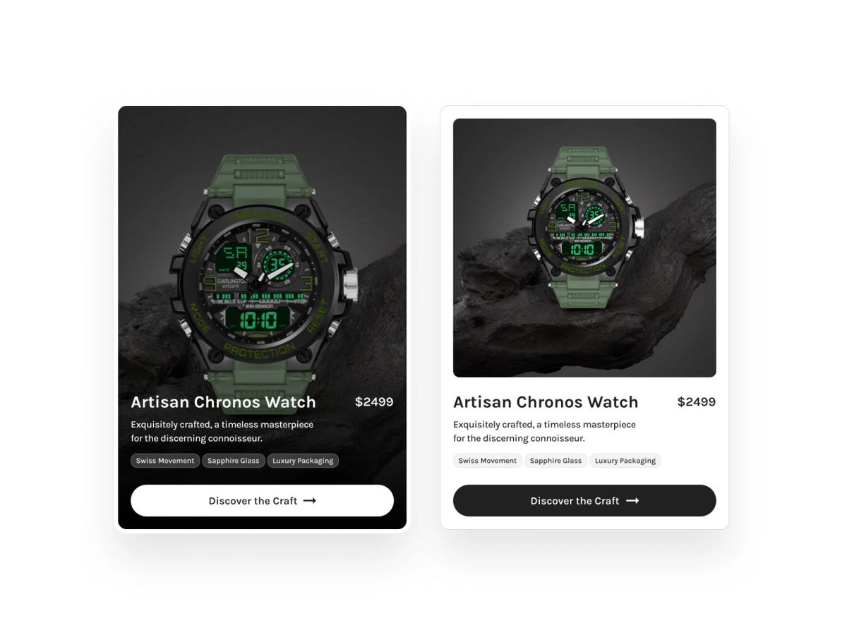 gokmenbekar's tweet image. Which card design would you choose?
#UIUX #WebDesign #DesignChallenge #LuxuryWatch #DesignFeedback