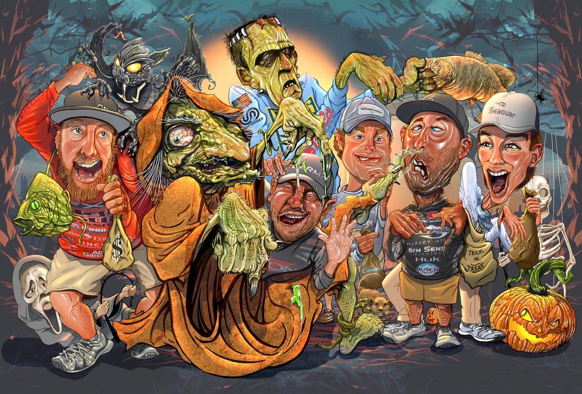 bassmaster's tweet image. Reel screams only. 👻🎣

👨🏻‍🎨 Steve Donis  
#bassmaster #happyhalloween #boo