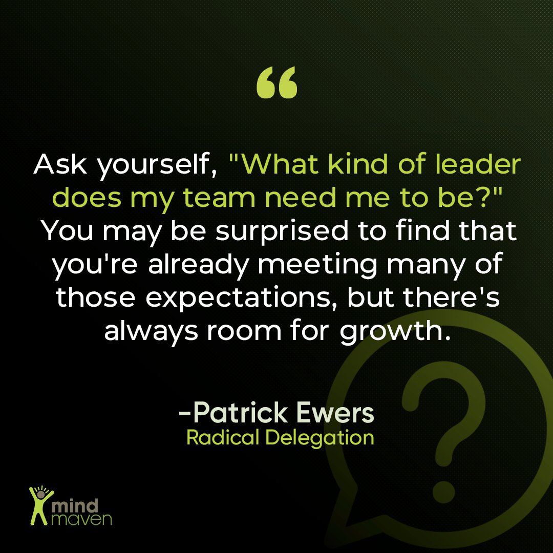 Ask yourself, "What kind of leader does my team need me to be?"

Reflection creates growth and delegation creates space for it.

📘 Free up 12+ hours each week and lead with clarity.

Get your copy of Radical Delegation: hubs.li/Q03R4DSZ0

#Leadership #Productivity