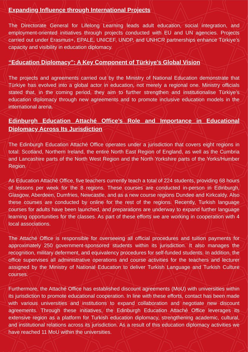 Türkiye Eğitim Diplomasisiyle Küresel Etkisini Artırıyor.
turkishpress.co.uk/haber-turkiye-…
<a href="/tcmeb/">Millî Eğitim Bakanlığı</a> 
<a href="/mebabdigm/">T.C. MEB AB ve Dış İlişkiler Genel Müdürlüğü</a> 
<a href="/mebyyegm/">Yükseköğretim ve Yurt Dışı Eğitim Genel Müdürlüğü</a>