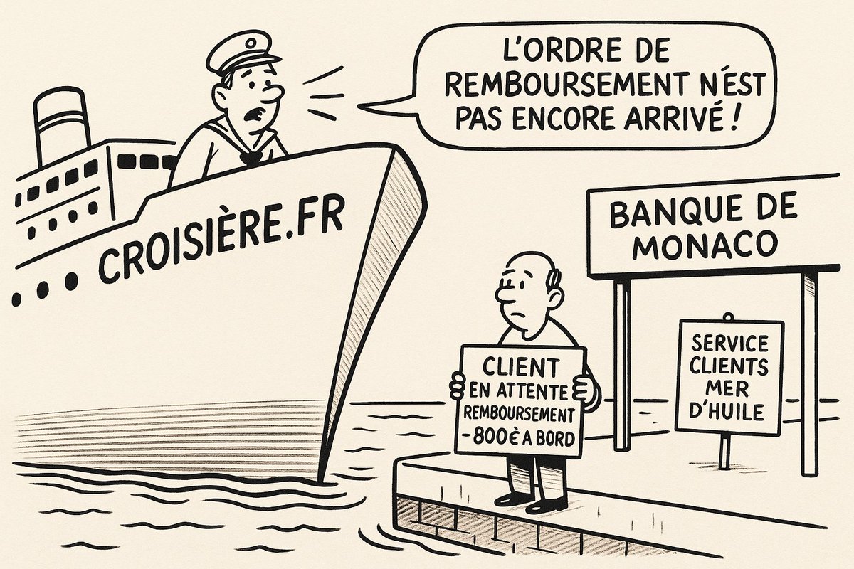THerremans44308's tweet image. Croieres.fr
Le 3 septembre, double paiement confirmé par la banque : 800 € en trop, toujours pas remboursés.
Une employée : « C’est comme le Port-Salut, c’est écrit dessus. »
Oui… mais sur mon compte, rien n’est écrit.
#Croisiere #ServiceClient #Consommation