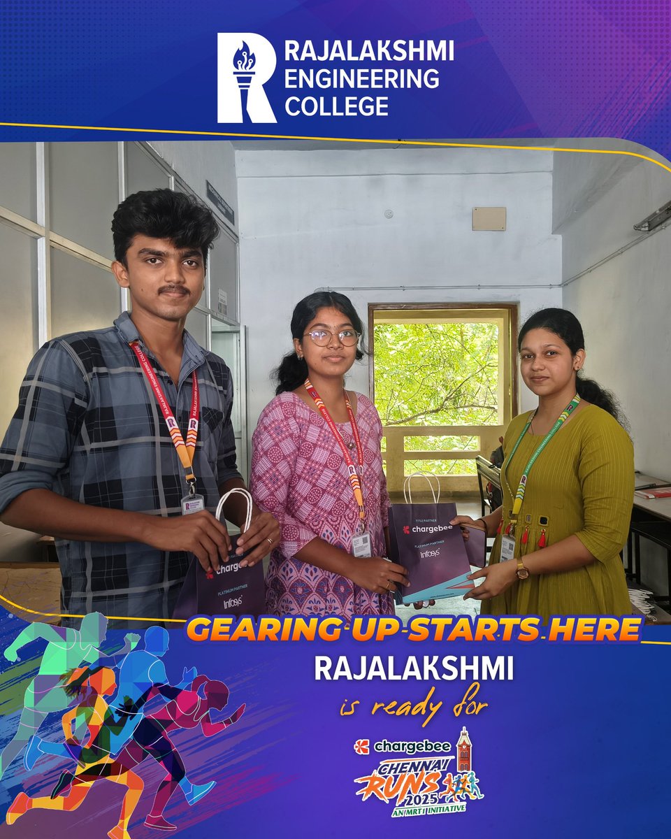 myrecchennai's tweet image. It’s more than just a run; it’s a movement of purpose, unity, and spirit. 💪
Let’s lace up, show up, and run for a cause that matters.

#ChennaiRuns #RajalakshmiEngineeringCollege #RECDoMore #RunForACause #RECSpirit #MarathonReady
