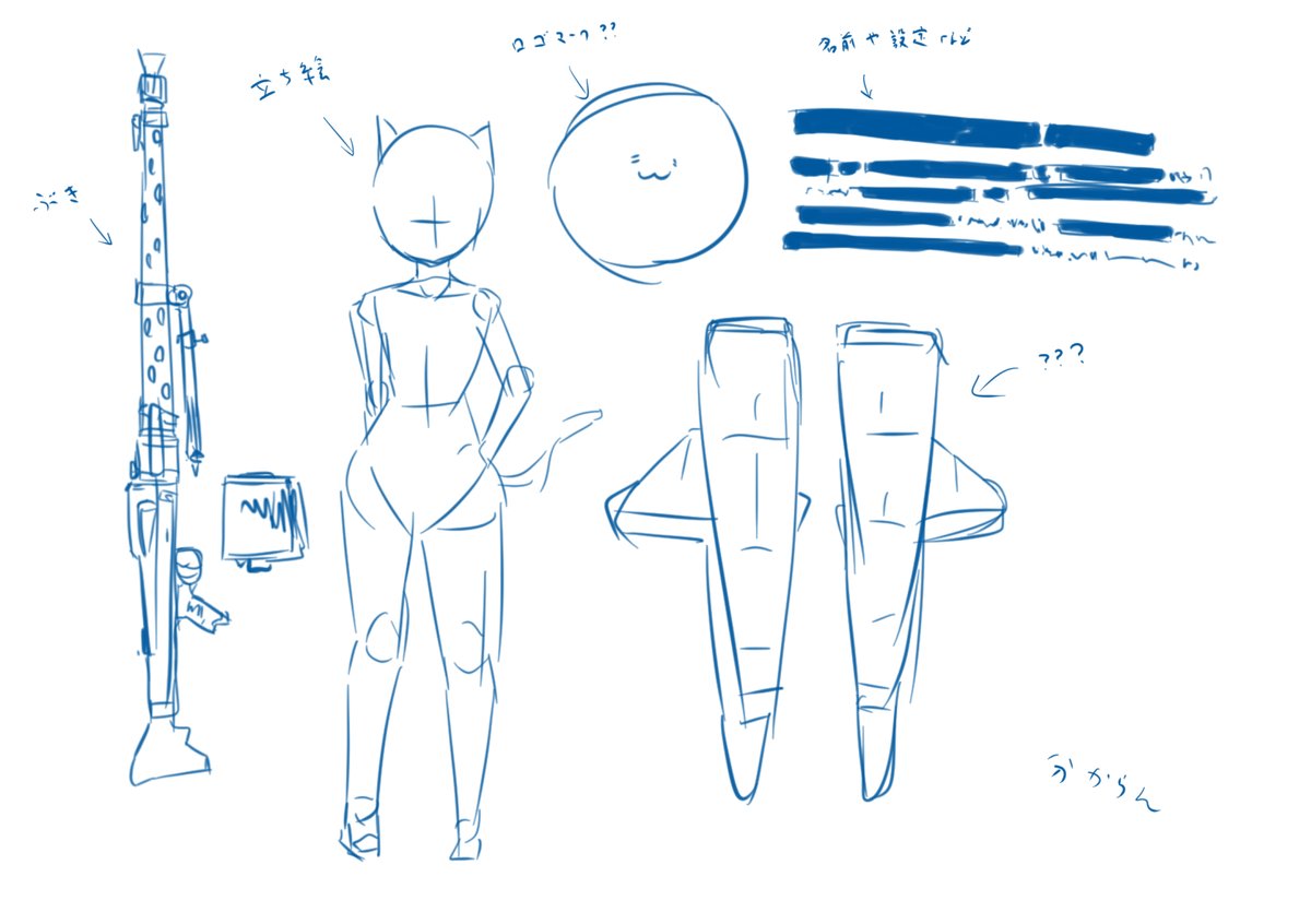 いわゆるオリウィを描こうとして結局没になった落書きなど…
そのうち完成させたいけど、絶望的にミリタリーの知識が無いので難しいところ…どこから勉強すればいいのやら 