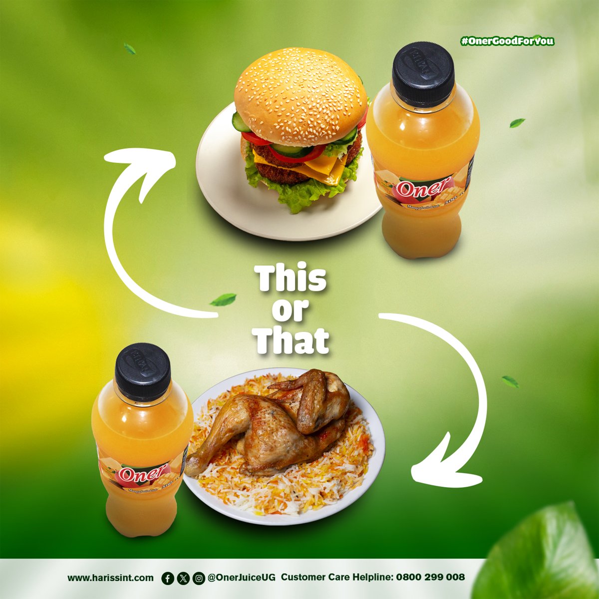OnerJuiceUg's tweet photo. Oner on the side makes every bite better. π If you could pick one, which meal would you go for?
#OnerGoodForYou https://t.co/6NtwxscTkR