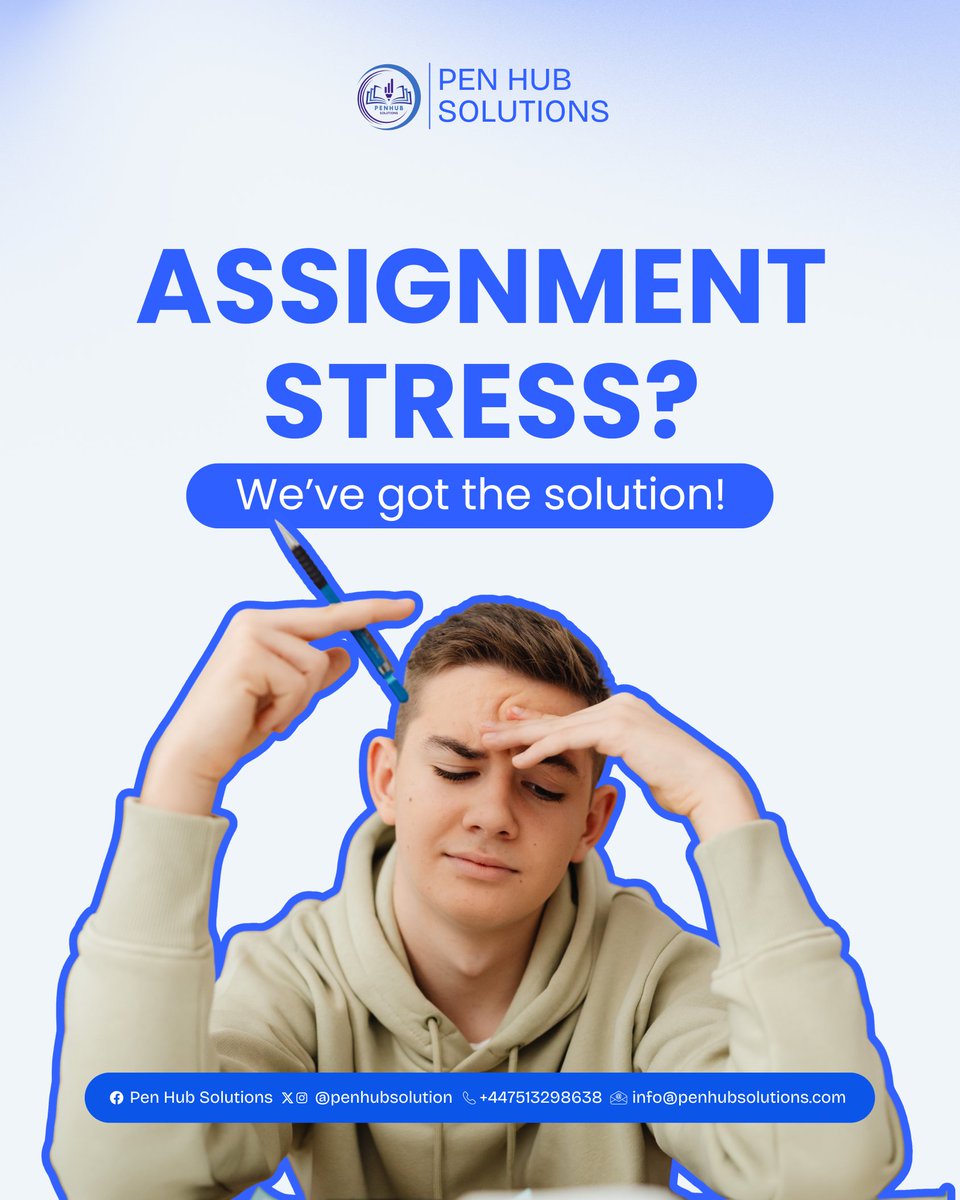 PenHubSolutions's tweet image. Our assignment help service teaches you WHILE helping you succeed. It&apos;s not just about getting it done, it&apos;s about understanding HOW. Save this post for when you need us! ⭐ What subject are you struggling with? Let us know! #AssignmentHelp #AcademicSupport #PenHubSolution