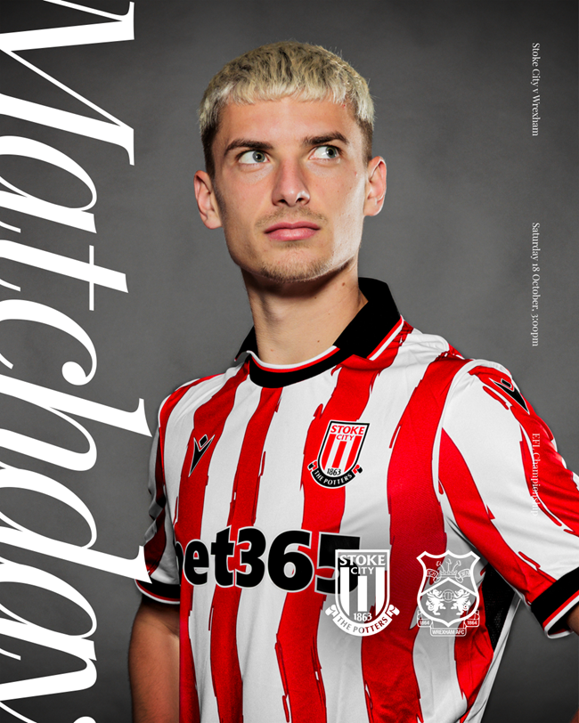 setpieceagency's tweet photo. 9️⃣ - Stoke City
Similar to Portsmouth - clean and consistent, but I like the player photography showing a bit more personality.
Badges are probably a touch too big, but overall a solid design setup.
#SCFC #StokeCity #FootballDesign #EFL #MatchdayGraphics https://t.co/zwzzV25RFw