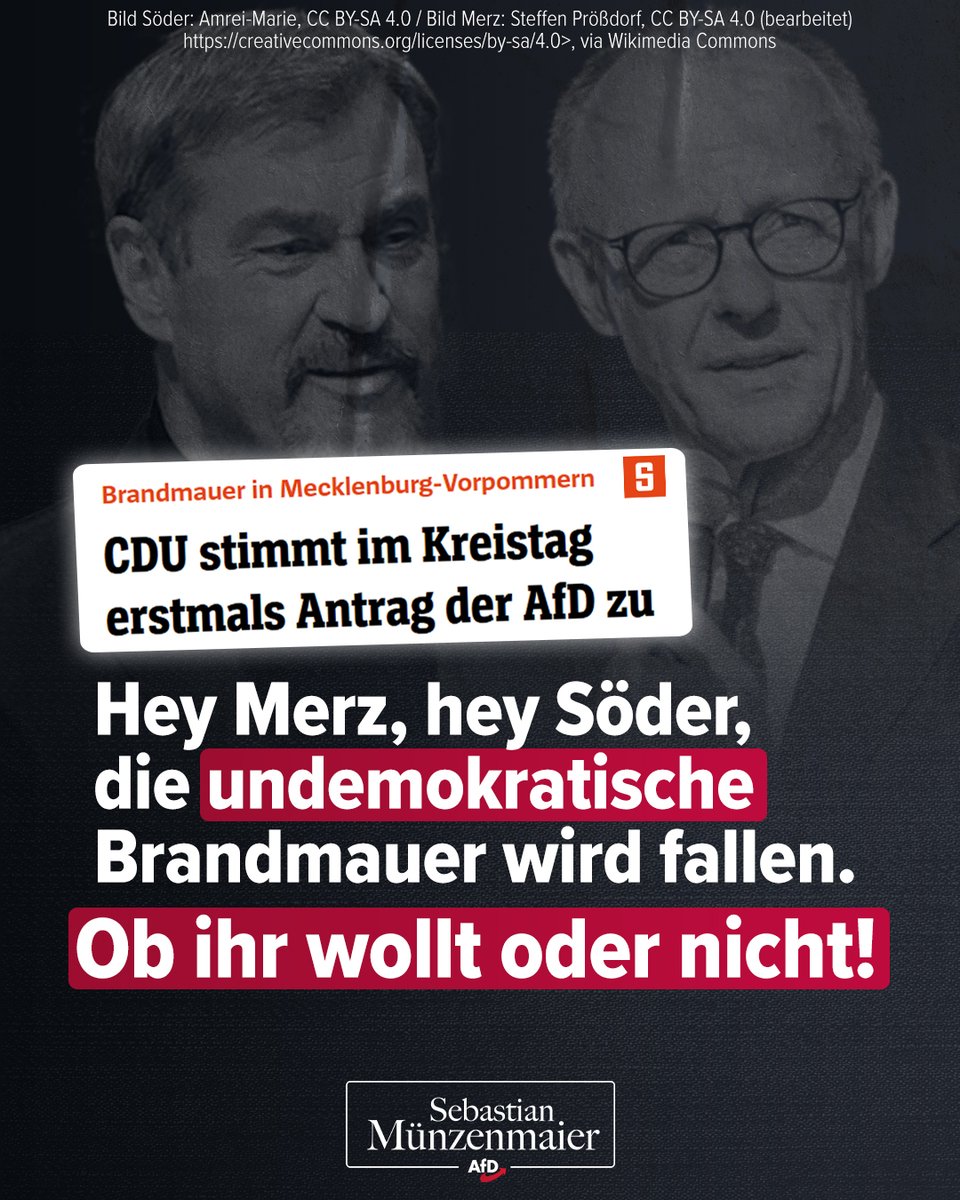 Die Brandmauer wird fallen. Es ist nur noch eine Frage der Zeit!

TM