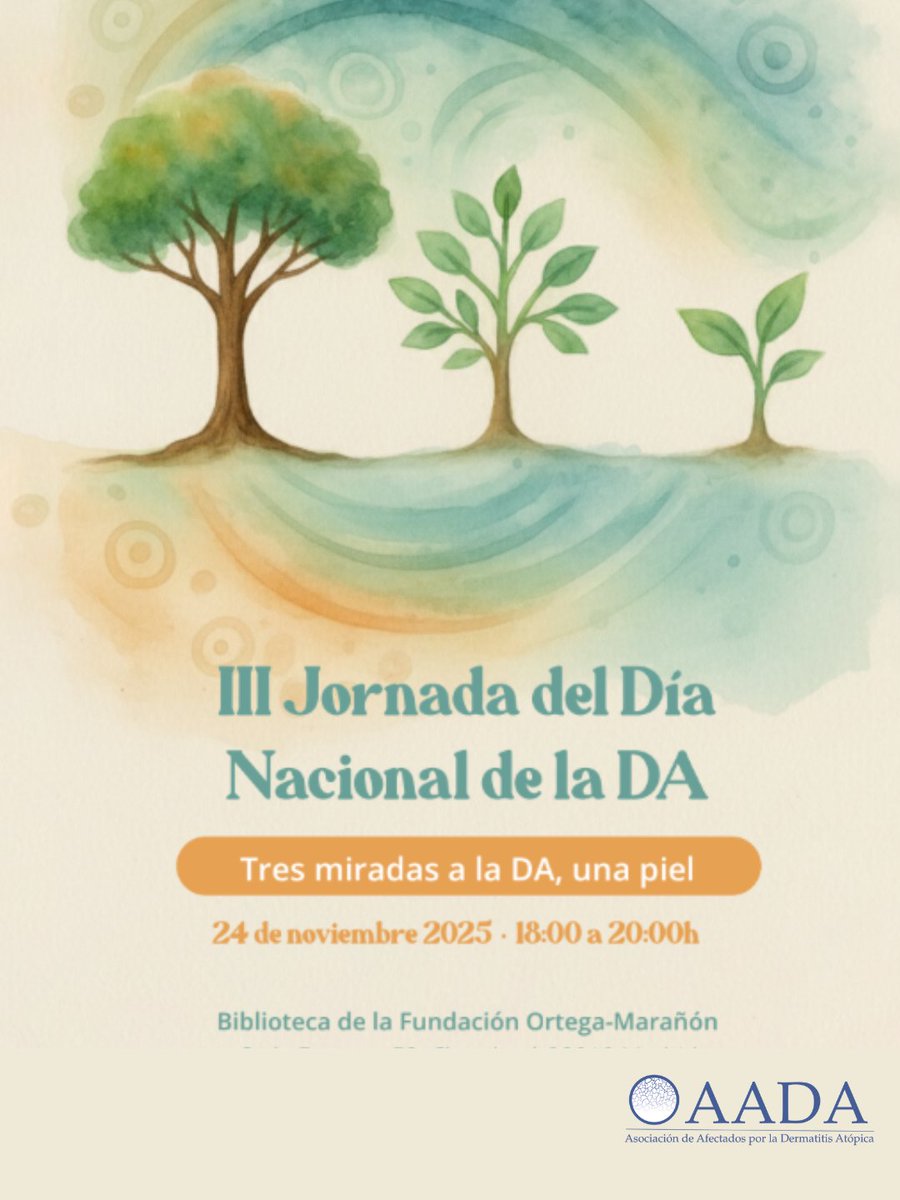 Se acerca el #dianacionaldermatitisatopica2025 y tenemos preparada una jornada con ponentes excepcionales que tratarán de la #dermatitisatopica en distintas etapas de la vida (niñez, adolescencia y etapa adulta)... ¿Te animas? 

Apúntate &gt;&gt; forms.gle/exLopWbvvysFeP…