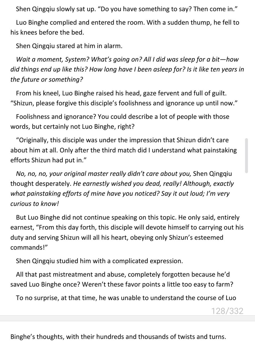 birdsfeathery's tweet photo. That makes this scene where they meet again after sqq wakes up all the more meaningful. Luo Binghe knew all along and he was just playing around for SQQ. Even SQQ points out that Luo Binghe's trail of thoughts was weird https://t.co/QPUZW6WxZS
