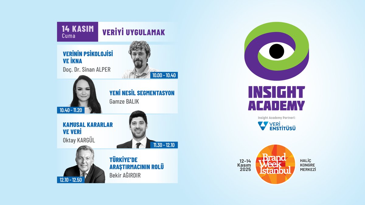 🤩 Insight Academy ilk kez Brand Week Istanbul’da!

💫 Veriyle çalışmayı öğrenmek isteyen pazarlama ve iletişim profesyonelleri için özel bir eğitim sizleri bekliyor.

Bilet almak için 🔗 brandweekistanbul.com/event/insight-…