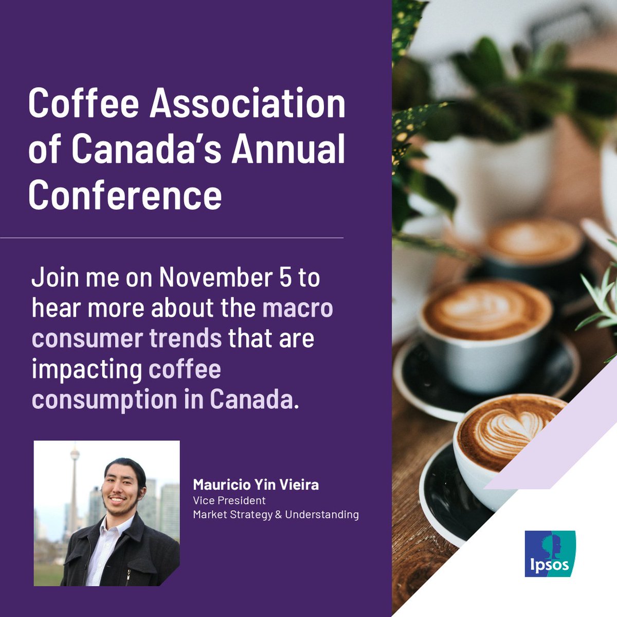 We’re excited to announce that Ipsos’ Mauricio Vieira will be taking part in a panel discussion sharing macro consumer trends that are impacting coffee consumption, and in particular, calculated value and functional wellness. See you there!
ipsos.com/en-ca/coffee-a…