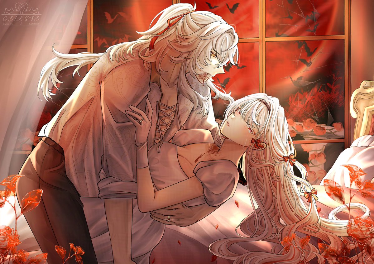 _windblossom's tweet photo. #jinglest ๐ฆ๐
"I want to devour you whole." The lord woken up with a hunger. Under those red gaze, the feast has begun.
#Haluween2025 #yumelokalgallery https://t.co/QCJD3LuhDX