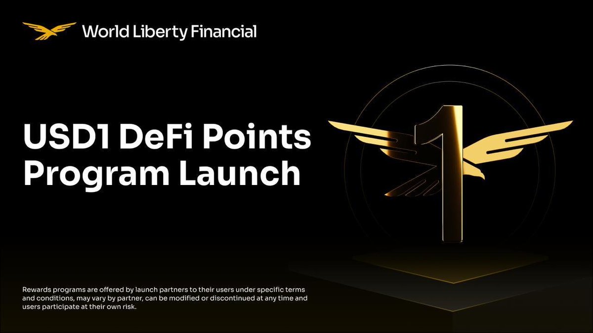 worldlibertyfi's tweet image. 🦅 USD1 Points Program is coming to DeFi! We’re expanding our USD1 loyalty program— starting with @Dolomite_io.