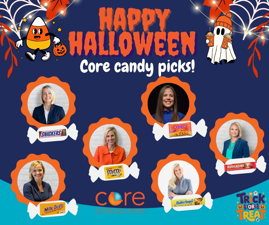Core_CG's tweet image. No tricks here, just treats! 🍬 The #CoreConsulting team weighed in &amp;amp; the top candy picks are officially in! 🍭 What’s your favorite?

Everyone has their own flavor of success, but the best results come when you mix a little of everything. 😉

#HappyHalloween