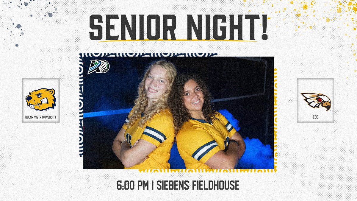 It’s Senior Night! Please join us tonight in honoring our Seniors: Haley Wieck and Liv Gordon! The Beavers face Coe College at 6pm at Siebens Fieldhouse! JV will follow Varsity!🦫🏐 #BeaversBuild #BeaverNation #d3vb
