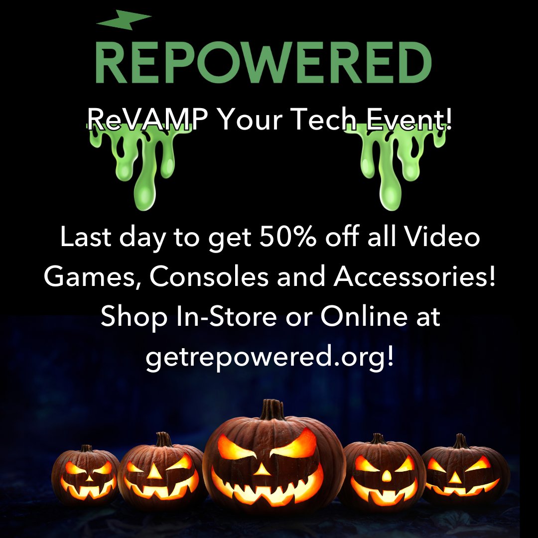 🎮👻 LAST CHANCE: Video Game Friday 👻🎮
It’s the last chance to level up your Halloween haul—Get 50% OFF all Video Games, Consoles &amp; Accessories
🎯 Ends TONIGHT—don’t ghost this deal!
🛒 Shop In-Store or Online at hubs.la/Q03PLGGh0!
#VideoGameFriday #HalloweenSale #GameOn