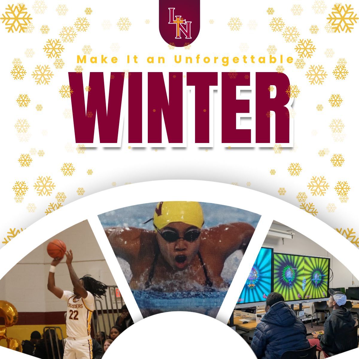 Winter sports and clubs start Monday, November 3rd for: basketball, swim, esports, and robotics.

It's not too late to get your hands on a Crusader jersey. These programs are still looking for students who want to build their skills and be part of something bigger.
#LNCrusaders