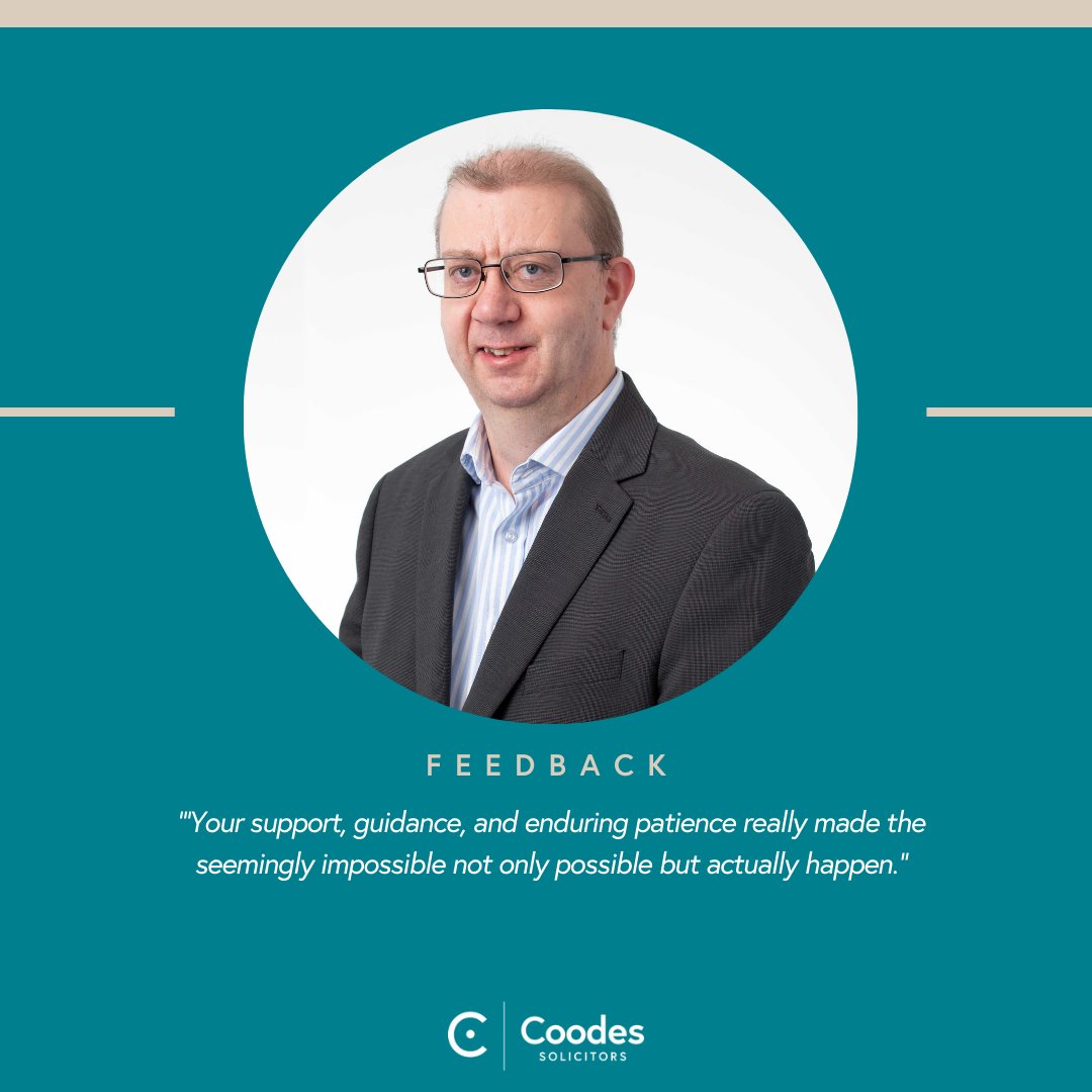 Darren Higginson has over 20 years’ experience in resolving personal disputes which is reflected in this kind feedback. He specialises in property disputes and is highly regarded for his ability to get a swift resolution: coodes.co.uk/profile/darren…

#CoodesSolicitors #FeedbackFriday