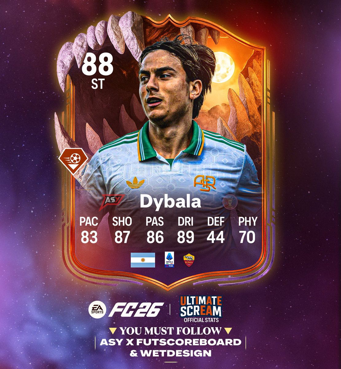 Fut_scoreboard's tweet image. 🚨DYBALA 🇦🇷 ULTIMATE SCREAM OFFICIAL CARD🚨

OFFICIAL STATS ✅
OFFICIAL PS+ ✅