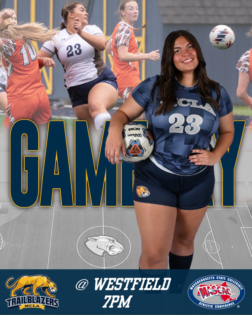 MATCH DAY!

Women’s Soccer is on the road, traveling to Westfield State to take on the Owls today at 7 p.m.

Video: athletics.mcla.edu/links/qgh4bi
Live Stats: athletics.mcla.edu/sports/wsoc/20…