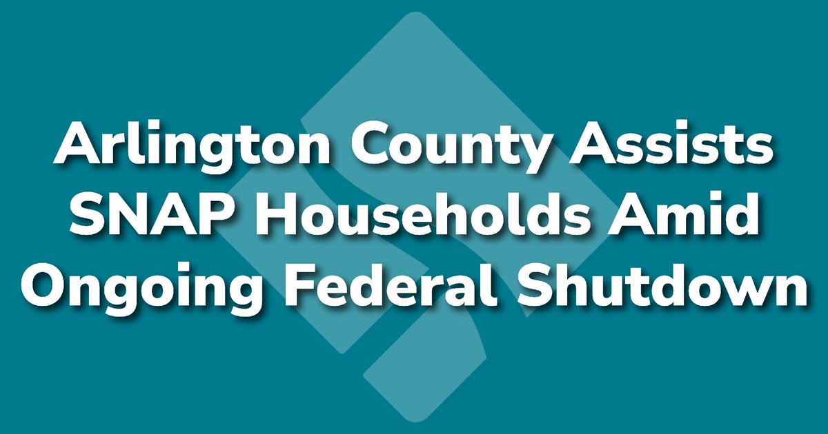 Arlington County is taking proactive steps to support residents who may be negatively impacted by a potential disruption in November of Supplemental Nutrition Assistance Program (SNAP) benefits due to the ongoing federal government shutdown.

Learn more arlingtonva.us/About-Arlingto…
