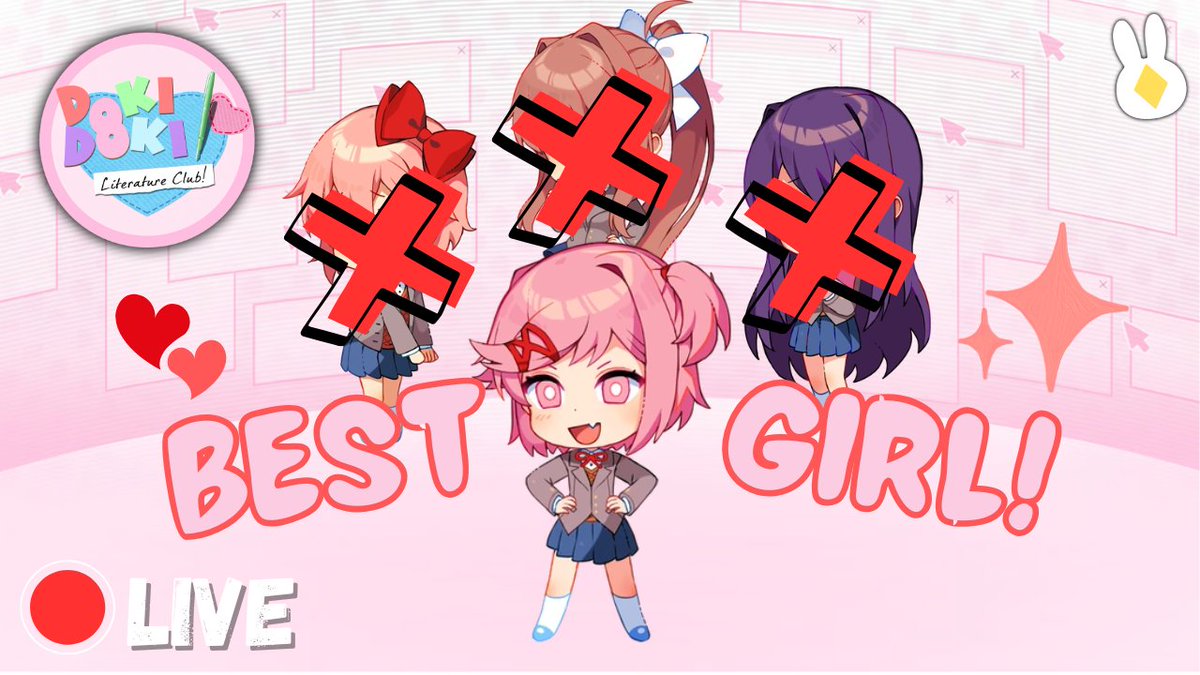 「 Doki Doki Literature Club 」Natsuki is BEST GIRL! X3 | #envtuber #ddlc #AiNinoLive 🐇🥕

⤹ Live On ⤸
[ Twitch ]
twitch.tv/ninoaivt 
[ YouTube ]
youtube.com/live/rDRkGIruf…

Terrible Voice Acting? Count me in! X3