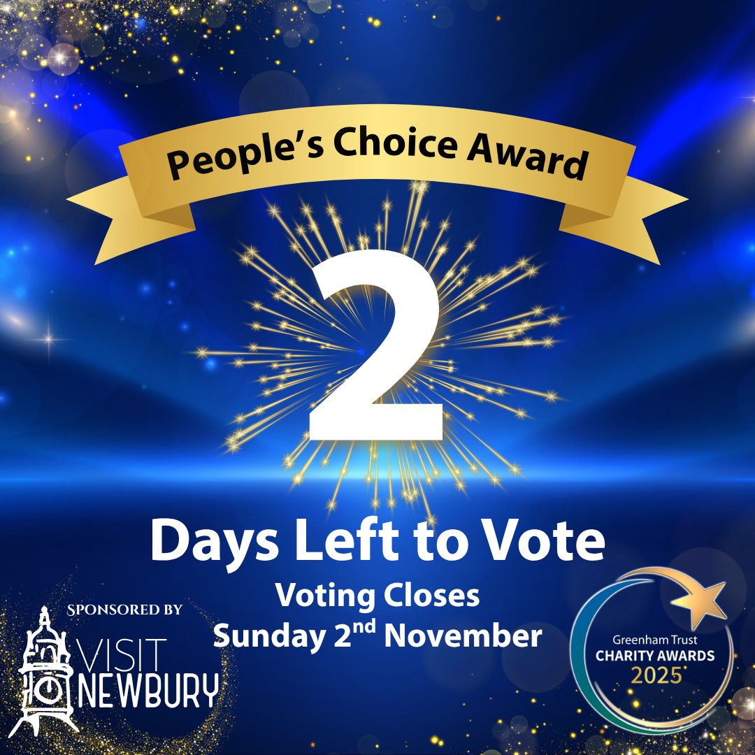 There's still time left to vote!
Have your say in who wins the People's Choice Award at Greenham Trust Charity Awards 2025, sponsored by Visit Newbury.
Voting closes Sunday 2nd November so make your choice before time runs out! ⏰
Click here to vote: greenhamtrust.com/awards-voting