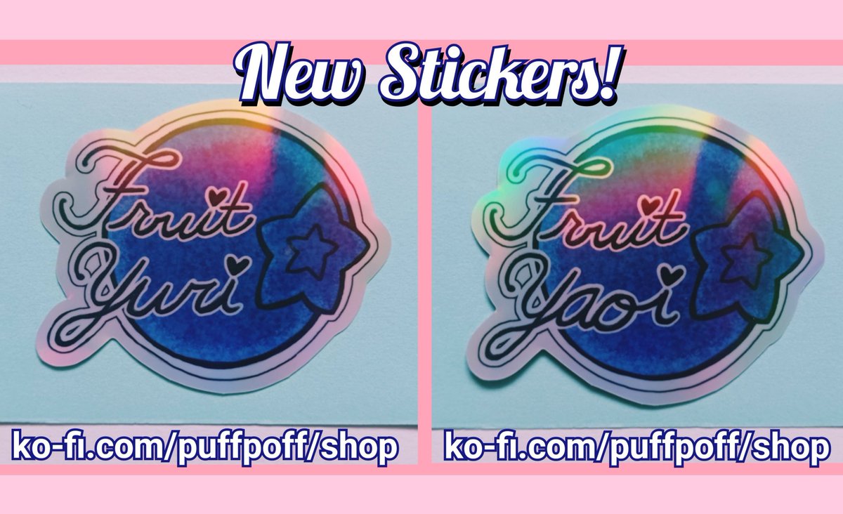 Holographic stickers for cultured fruits! 🫐🌈
ko-fi.com/puffpoff/shop