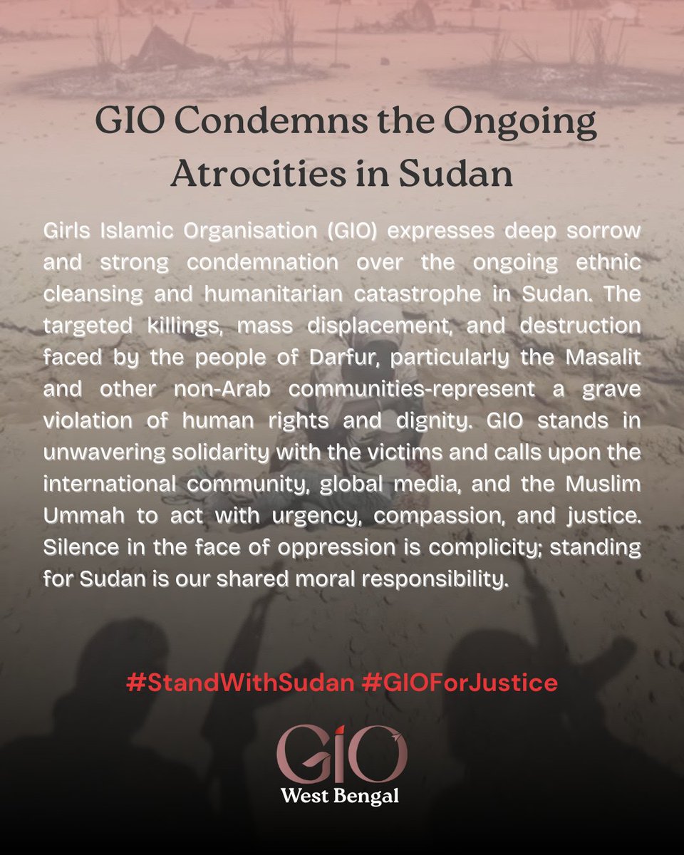 When humanity bleeds, silence is betrayal.
GIO stands with Sudan.
#StandWithSudan #gioforjustice
#Sudan