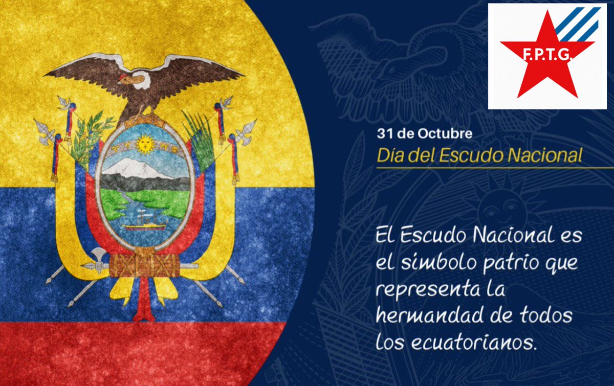 Hoy conmemoramos el Día del Escudo Nacional del Ecuador emblema de nuestra historia libertad y valores
Sigamos defendiendo con orgullo lo que representa unidad, independencia y dignidad <a href="/DanielNoboaOk/">Daniel Noboa Azin</a> <a href="/ivonneabogada/">Ab Ivonne Nuñez</a> <a href="/CTE2025/">cteecuador2025</a> <a href="/Sind_Chof_CZ8S/">Sindicato de Choferes y Obreros Coord Zona 8 Salud</a> <a href="/SindicatoSinai/">Sindicato General De Obreros Hospital Monte Sinai</a> Ministerio de Gobierno