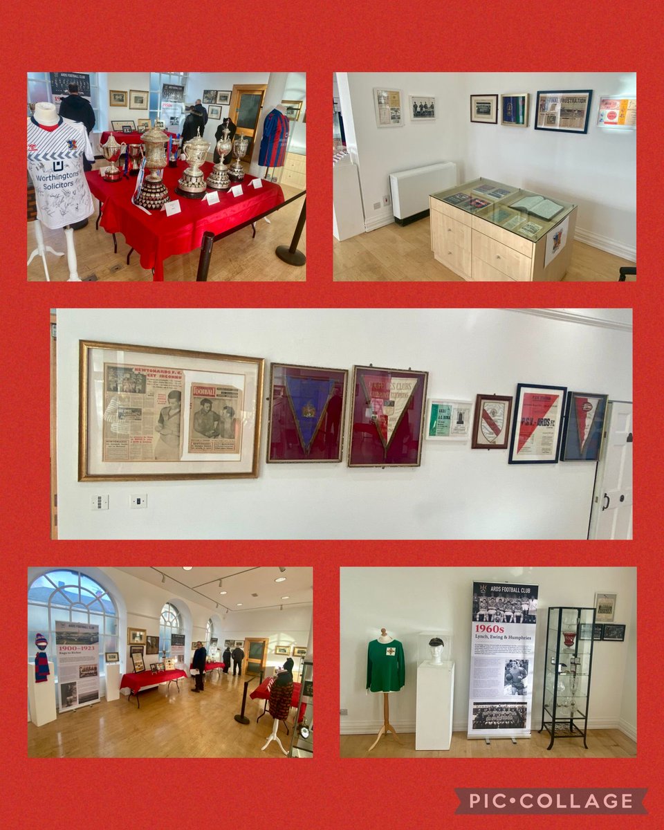 barstoolboy's tweet photo. There has been a fantastic start to the Ards FC 125th anniversary exhibition at the Ards Arts Centre in Conway Square. The feedback we are receiving has been amazing. If you haven’t seen it yet the exhibition is open until Friday 7th November. Come on down and take a look 🔴🔵 https://t.co/ZQbVd0TArZ