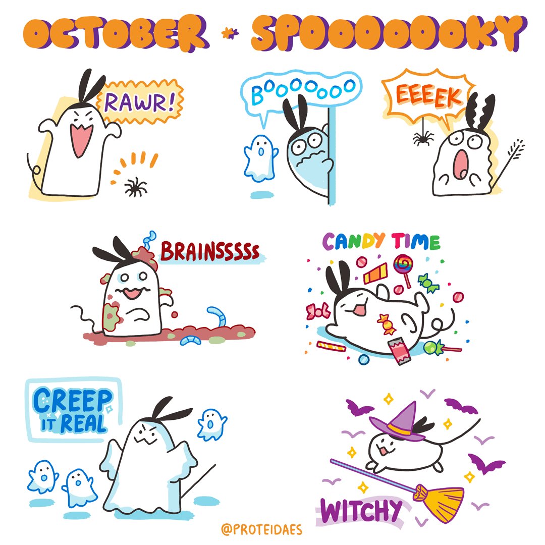These October doodles were so SPOOKY oo0O0oo!!  
👻🍬🍭🎃
Hope everyone has a nice Halloween!!