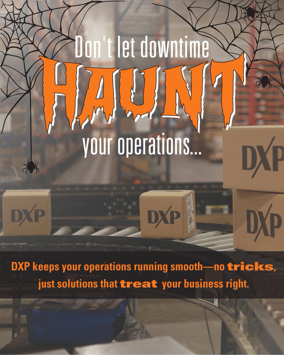 DXP_Enterprises's tweet image. 🕸️ Downtime haunting your ops? DXP delivers reliable solutions—no tricks, just treats. 🎃 #DXPeoplem #NoDowntime #HalloweenReady