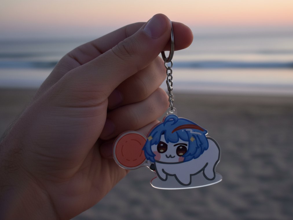 Gua mencoba membuat sesuatu dalam waktu senggang, beli akrilik sendiri dan nyoba potongin pakai art-cutter yang dipanaskan ujung pisaunya biar rapi.... Lucu juga dari gambar <a href="/S_Cabb/">Cabb 🥬| VGEN OPEN</a>