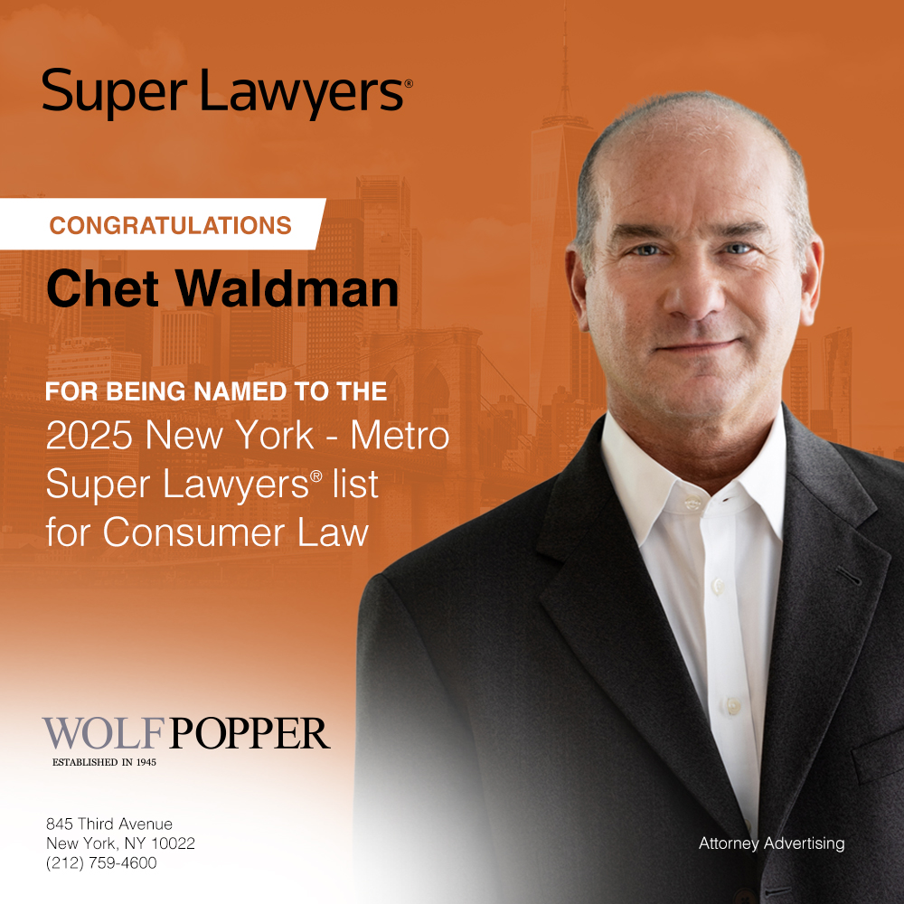 Eleven Wolf Popper attorneys have been named to the 2025 Super Lawyers list– 6 recognized for Securities Litigation, 1 for Consumer Law, 1 for Business Litigation, and 3 named to the Rising Stars List! Congrats to all! ⚖️
Details: wolfpopper.com/news/eleven-wo…