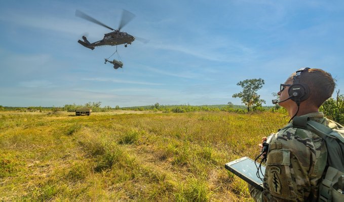 tech_warfare's tweet photo. U.S. Soldier Commands Autonomous Black Hawk Missions for First Time::

https://t.co/2mUWH396PO

#USArmy #BlackHawk #Sikorsky #LockheedMartin #AutonomousFlight #MATRIXTechnology #DARPA #MilitaryExercise #Aviation #DefenseTech #NorthernStrike https://t.co/hVE9yhg8m4
