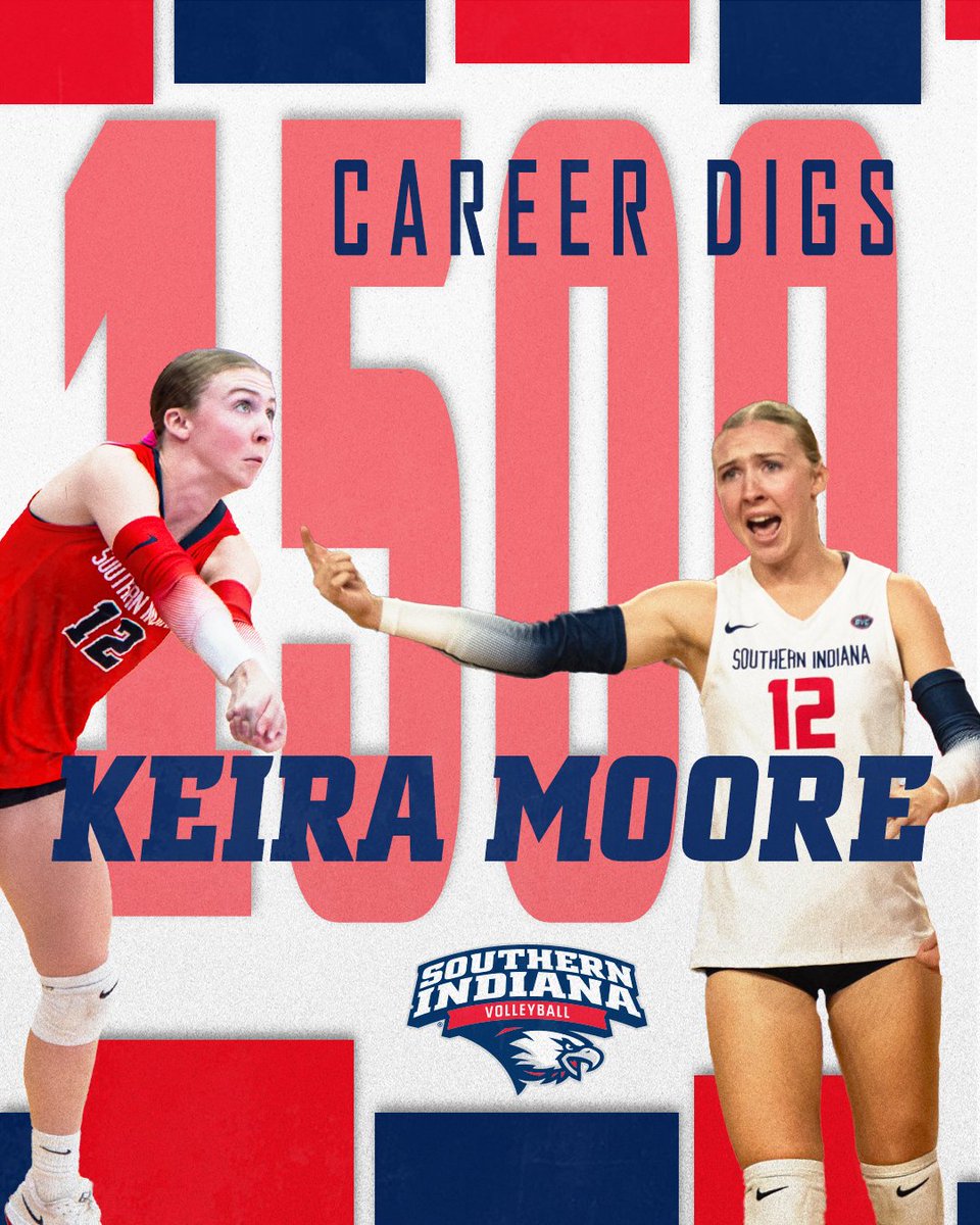 ℂ𝕆ℕ𝔾ℝ𝔸𝕋𝕌𝕃𝔸𝕋𝕀𝕆ℕ𝕊

<a href="/usiwvolleyball/">USI Volleyball</a>'s Keira Moore recorded her 1,500th career dig in the win at Tennessee Tech. The senior ranks third for the most digs in program history with 1,505 digs and counting! 

🏐🦅#GoUSIEagles #OVCit